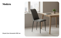 Modern Design Upholstered Slim-Leg Seat Minimalist Design Dining Chair Soft Upholstery Home Furniture Ergonomic Backrest for Restaurant Owners, Homeowners, Interior Decorators, Living Room, Kitchen