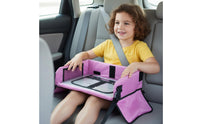Portable Sketch Surface Tray Waterproof Surface Young Child Travel Lap Table Multiple Storage Pockets Kids Tray for Road Trips