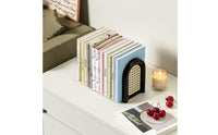 Desktop Bookends Freestanding Bookends with Arched Frame Book End Compact Book Stopper Space-Saving for Students, Study Desks
