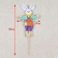 Easter Bunny Straw Doll Stake, Cute Design Bunny Decoration, Colorful Bunny Garden Stake, Suitable for Children, Gardening Enthusiasts, Classrooms, Walkways, Flower Pots