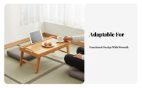 Japanese-Design Design Tatami Tea Table with Storage Sturdy Construction Tatami Desk Stable Structure Household Furniture Rounded Corners for Minimalists, Apartment Dwellers, Families, Bay Window, Bedroom, Floor Seating Area, Living Room