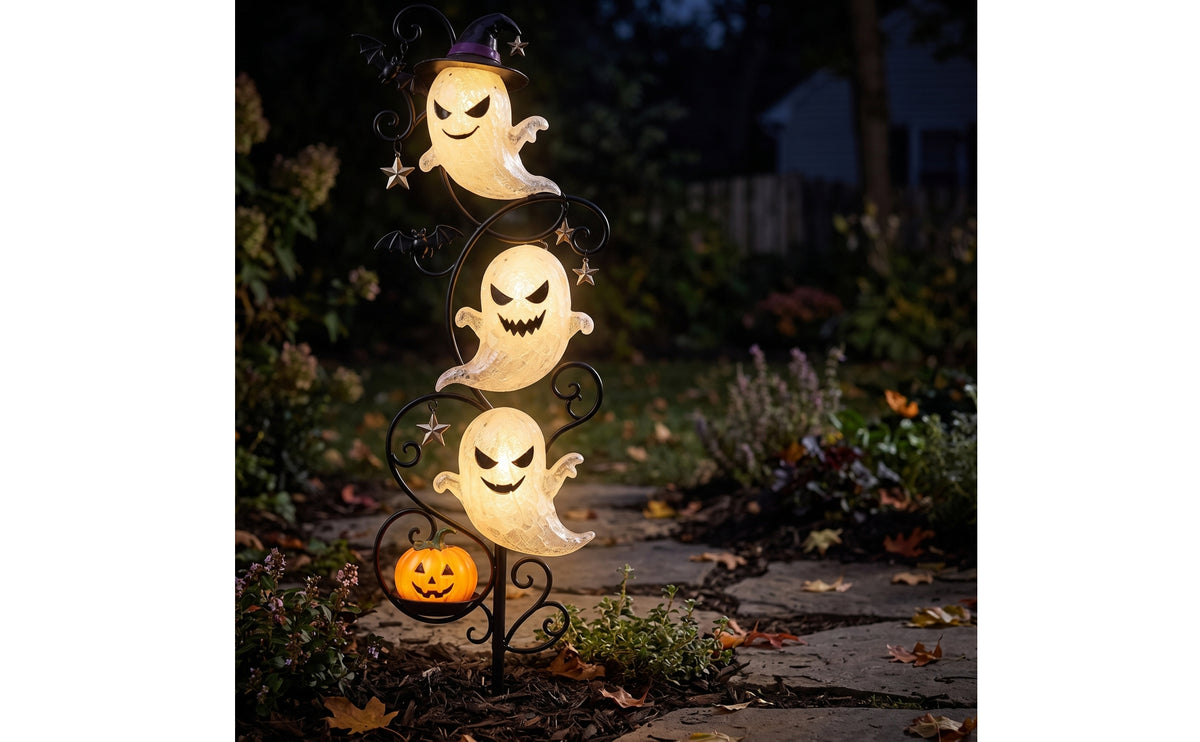 Halloween Garden Stake Light Glowing Garden Stake Light with Specters Eerie for Walkway
