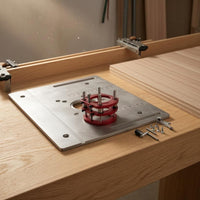 CNC-Finished Manual Router Lift Aluminum Alloy Woodworking Router Lift Base Alignment Slots Power Tool Accessory Precision Adjustment
