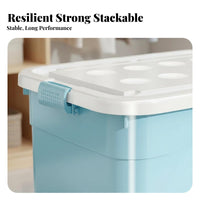 Clear Stackable Bin with Lid and Casters Large Capacity Home Organization Debris-resistantResistant Long-Lasting for Parents