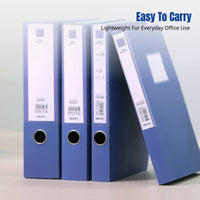 Letter-Size Document Storage Box, 25mm Slim Organizer, PP Snap Closure, Office Filing, Navy