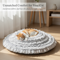 Pet Cooling Mat for Cats and Small Dogs, Round Washable Summer Sleeping Pad for Kennels and Cages