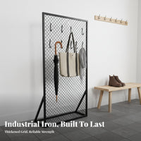 Multi-Functional Metal Grid Display Stand Modern Design Iron Art Display Rack Stable and Long-Lasting Hexagonal Grid Room Divider Powder-Coated Finish for Exhibitors, Event Planners, Retailers, Trade Shows, Temporary Shops, Showrooms, Retail Stores