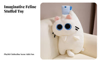 Cat Stuffed Pillow Creative Fastener Design Clothespin Cat Stuffed Ie House Decoration PP Cotton Filled Three-Dimensional Shape