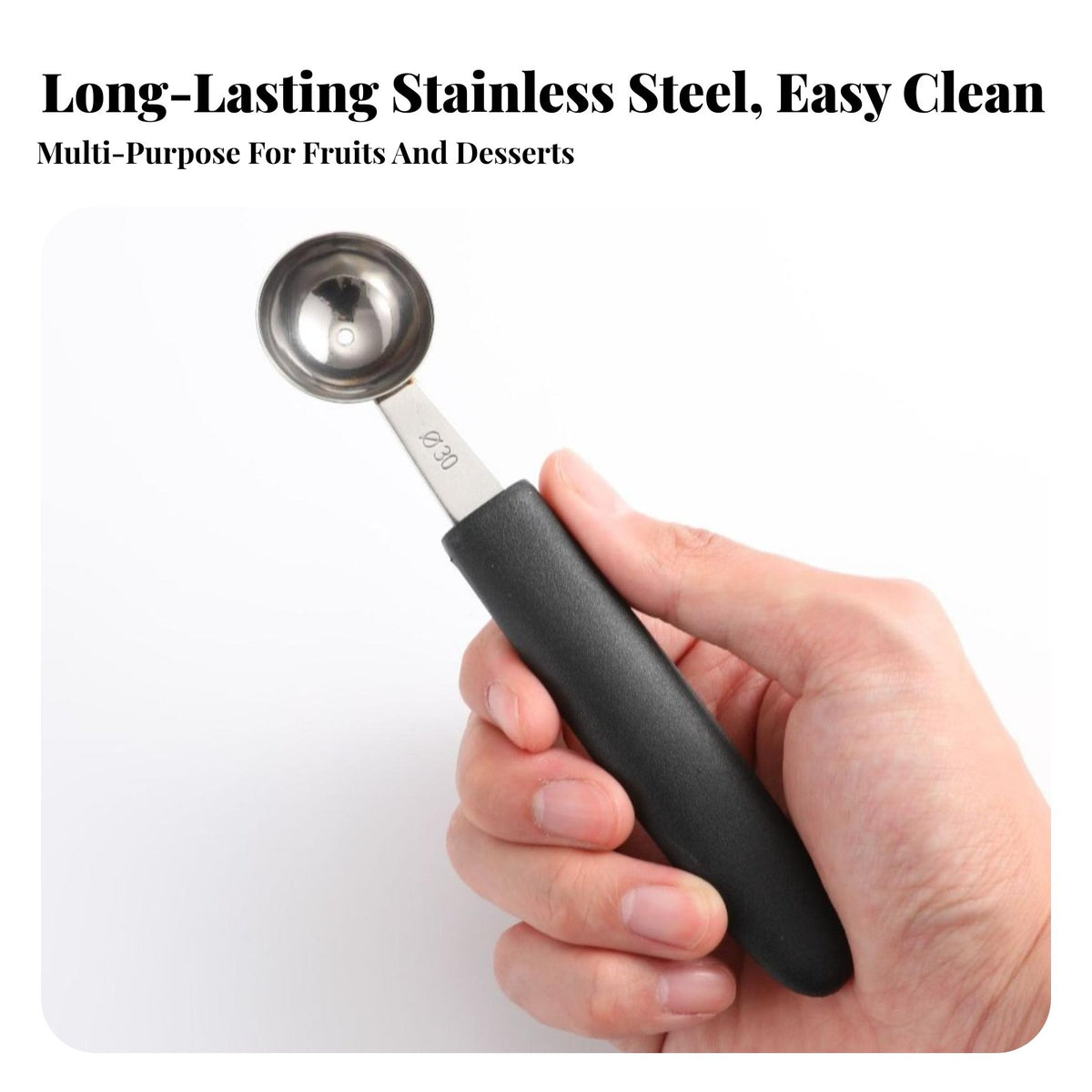 Fruit Sphere Er Versatile Stainless Steel Fruit Sphere Er Double-Ended Fruit Sphere Er Easy Spoon Ing Water Fruit Sphere Spoon