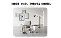 Minimalist Design C-Shaped Glass Surface Stand Slides Under Sofa C-Shaped Glass Table Space-Saving Living Room Furniture Easy to Clean for Interior Designers, Apartment Dwellers, Small Areas, Bedroom, Entryway, Reading Nook