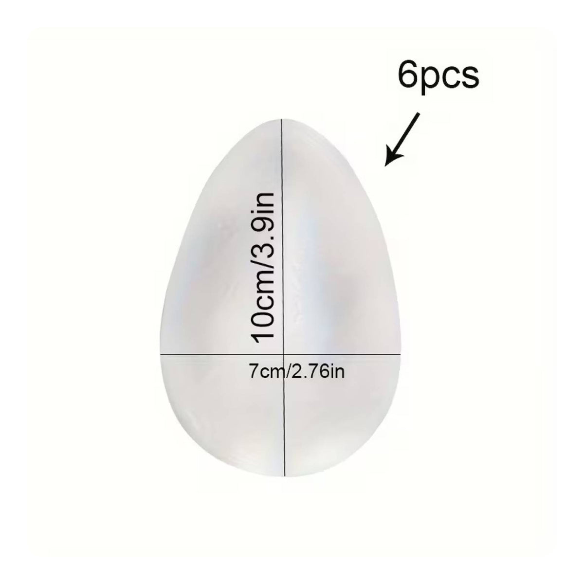 6 Pieces Shatterproof DIY Easter Eggs Lightweight White Foam Eggs Reusable White Blank Craft Egg for Children, Beginners, School Projects, Party Activities