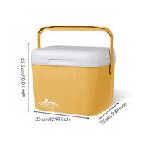 Portable Cooler Box with Temperature Display 15L Insulated Cooler with Ice Bags Sturdy Icebox Stackable for Travelers, Road Trips