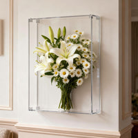 Acrylic Shadow Box Easy to Assemble Acrylic Display Box Decorative Wall Mount Display Case for Dried Flowers, Memorial Arrangements