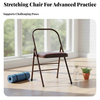 Foldable Design Iyengar Mind-Body Practice Chair Heavy Duty Backless Mind-Body Practice Chair Stable and Long-Lasting Backless Exercise Stool Portable for Yogis, Beginners, Home Use, Gym