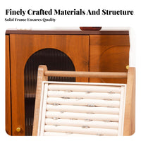 Grooved Surface Band Display Stand Wooden Frame Angled Jewelry Display Stand Countertop