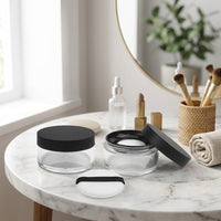 Talcum Powder and Dusting Powder Case for Women Girls, Refillable Makeup Pot with Net Sifter, Portable Loose Powder Container, Flocking Puff