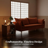 Japanese aesthetic Corduroy Settee Retro Sofa space-saving Living Room Furniture Minimalist for Apartment Dwellers, Interior Design aficionados, Young Adults, Studio Flat, Lounge Area, Bedroom, Home Creamice