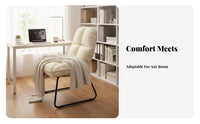 Soft and Comfortable Curved spine Armless Chair Modern aesthetic Vanity Stool Space Saving Indoor Seating Easy Assembly for Students, Home Workers, Young Adults, Dorm Room, Bedroom