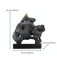 Abstract Rock Statue Contemplative-Style Rock Sculpture Tabletop Stone Ornament for Interior Designers, Art Collectors, Tea Room