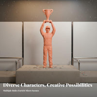 1/64 Miniature Scale Racer Figure Paintable Champagne Festivity Figure Miniature Cameraman Model Three-Dimensional Printed