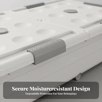 Foldable Underbed Container Stackable Collapsible Clothing container Clear View transparent panel