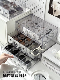 Multi-grid Eyeglass Storage Box for Sunglasses, Desk Drawer Organizer, Resin