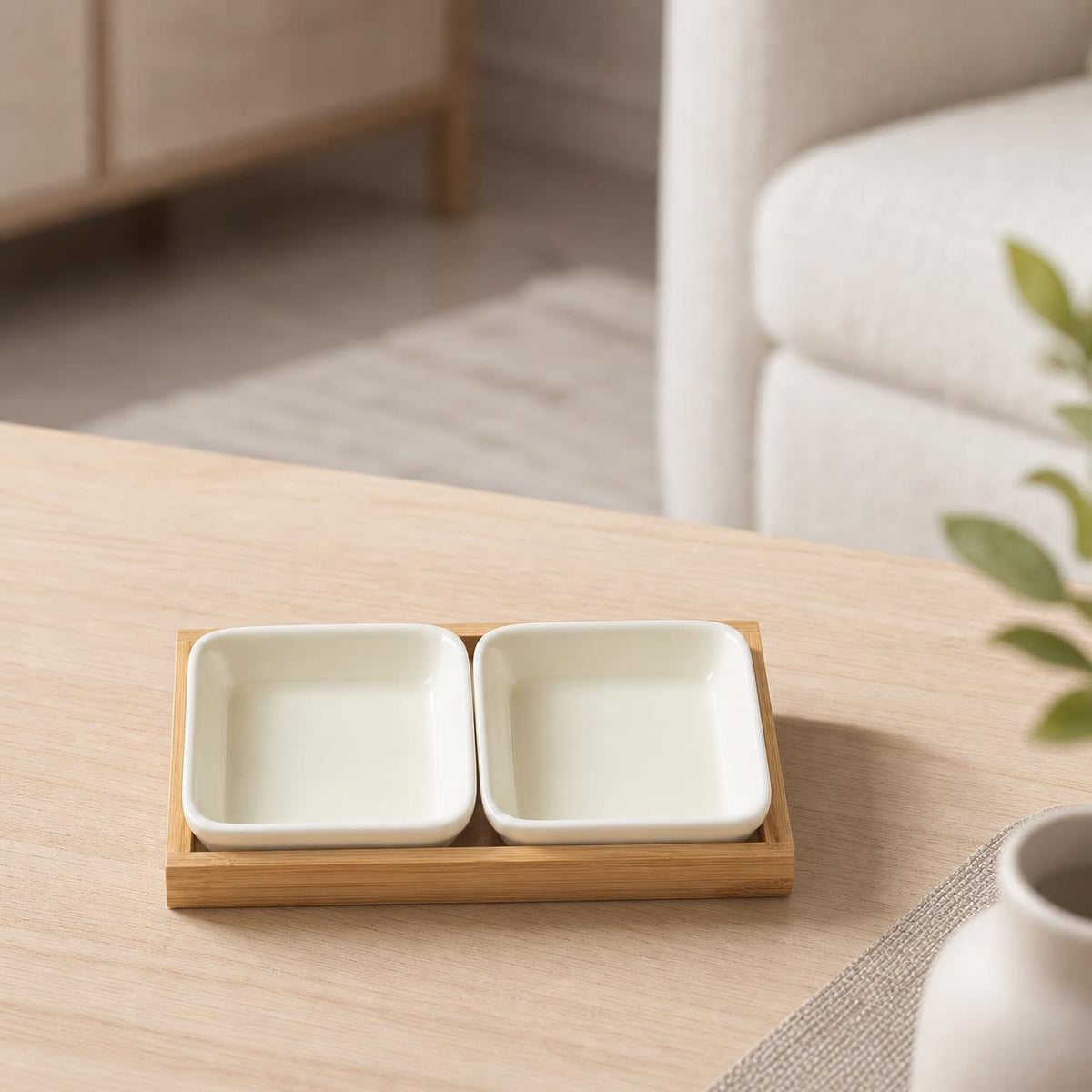 serving tray with dishes