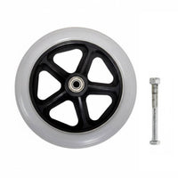 Wear-Resistant 7 Inch Wheelchair Front Wheel Easy Installation Wheelchair Replacement Front Caster Heavy Duty Solid Caster Tire Non-Slip