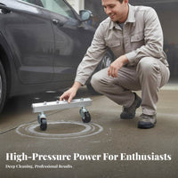 360° Swivel Casters Pressure Washer Undercarriage Cleaner Multi-Nozzle Design Car Underbody Washer Wide Spray Coverage for Driveways, Patios