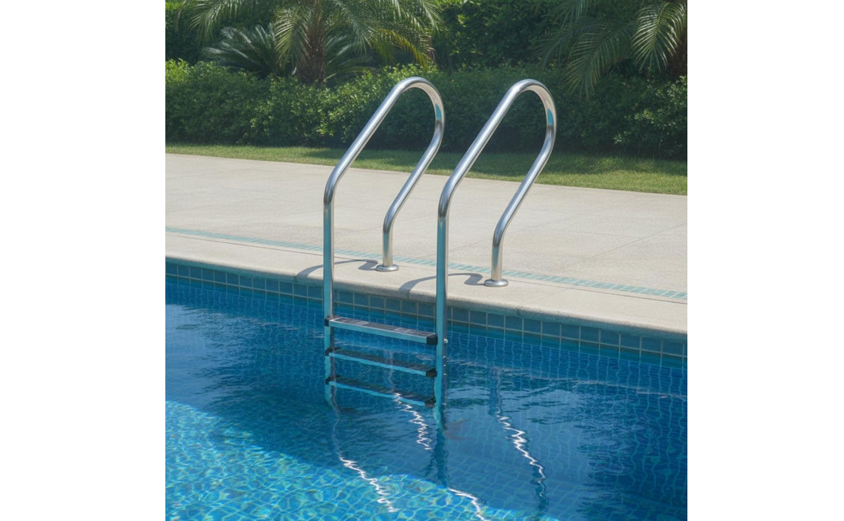 5-Step Pool Ladder Anti-Skid Stainless Steel Pool Ladder Rust-Resistant for in-Ground Pools