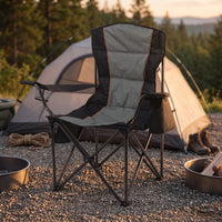 Padded Folding Camping Chair Compact Camping Chair with Cup Holder Heavy-Duty Furniture for Tailgaters