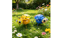 2 Pieces Ladybug Garden Decor Cute Metal Ladybug Whimsical Yard Art for Gardeners, Flower Beds, Patio