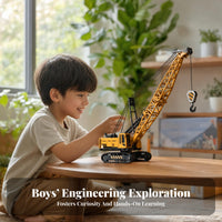 Alloy Lattice Arm Crane Toy Yellow-Orange Construction Crane Toy