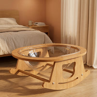 Extra Large Space Capsule Cat Bed - Cradle Bed, Stylish Acrylic Rocking House Indoor for Felines