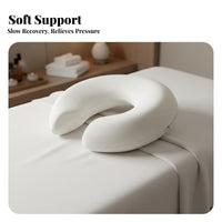 Ergonomic Design Beauty Bed Face Pillow Pressure Reducing U-Shaped Face Pillow Breathable for Home Users, Students