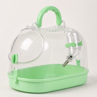 Budgie Travel Cage, Portable Budgie Cage with Handle & Shoulder Strap, 28x22x25cm Polymer Pet Carrier for Small Birds