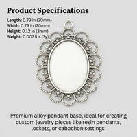 20mm Round Pendant Trays, Bezel Pendant Trays Jewelry Making, Round Bezel Pendant for Photo Lockets, DIY Jewelry Accessories