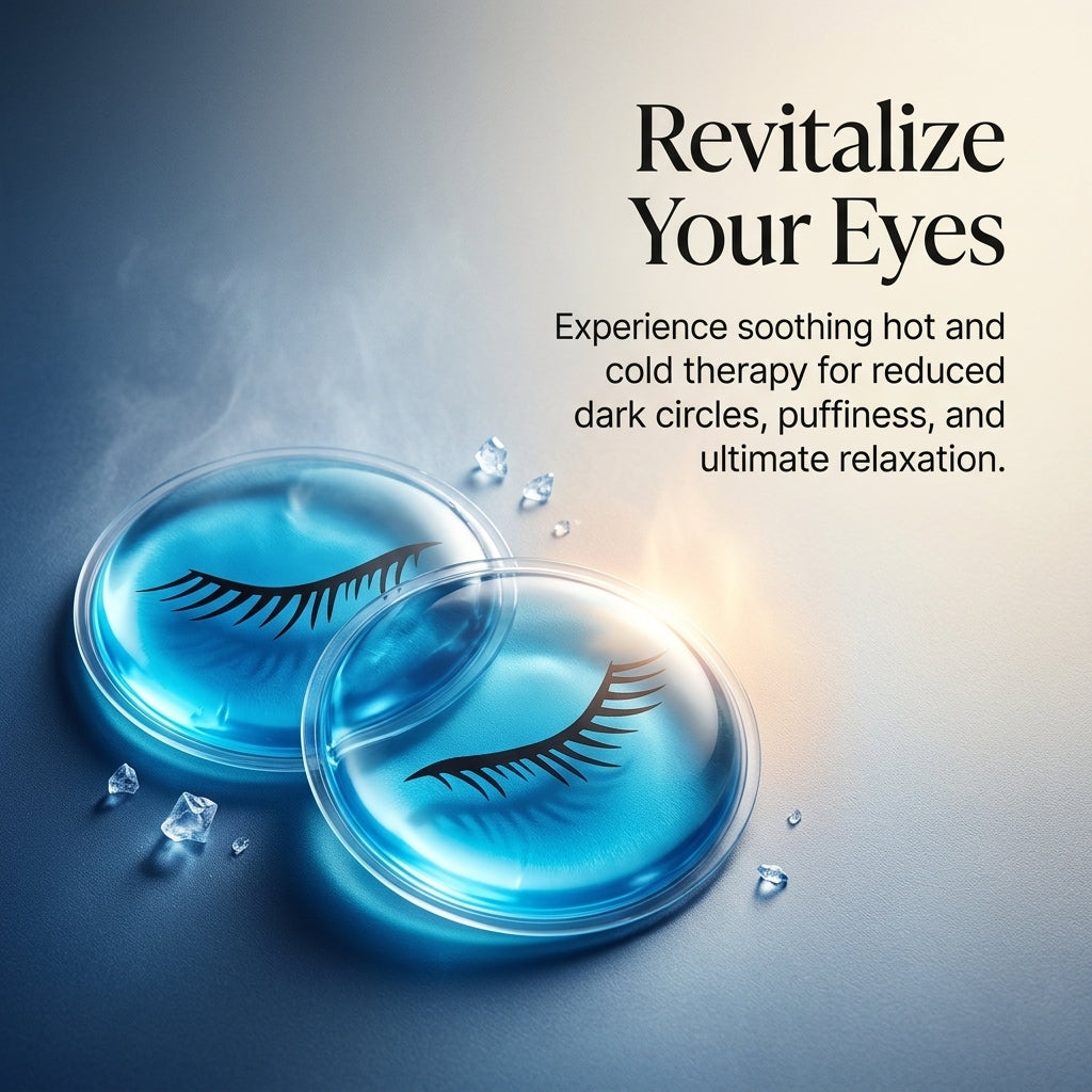 Cooling Gel for Headaches, Hot Cold treatment for swollen Eyes, Reusable Travel for Sleeping Airplane, Headache Relief for Adults