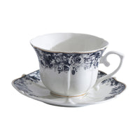 Ceramic Coffee Mug Blue and White Pattern Drinkware Vintage Style Giftable for Office Workers, Tea Drinkers, Party, Breakfast
