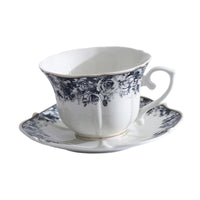 Ceramic Coffee Mug Blue and White Pattern Drinkware Vintage Style Giftable for Office Workers, Tea Drinkers, Party, Breakfast