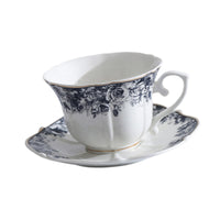 Ceramic Coffee Mug Blue and White Pattern Drinkware Vintage Style Giftable for Office Workers, Tea Drinkers, Party, Breakfast