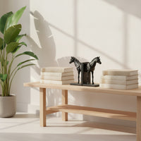 Horse Bookends Functional Carved Bookends Classic Book Holders for Bookshelf, Desk