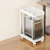 Mobile Computer Unit Stand Sturdy Build Rolling Computer Unit Holder Anti Rolling PC Cart for Office, Home
