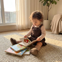 Baby Girl Corduroy Pinafore Dress Ruffled Hem Suspender Skirt Vintage Brown Dungarees for Toddler Easter Outfit Spring Party
