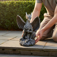 Western Dragon Statue Resin Dragon Statue Realistic Details Fantasy Creature Sculpture for Collectors, Garden, Lawn, Patio