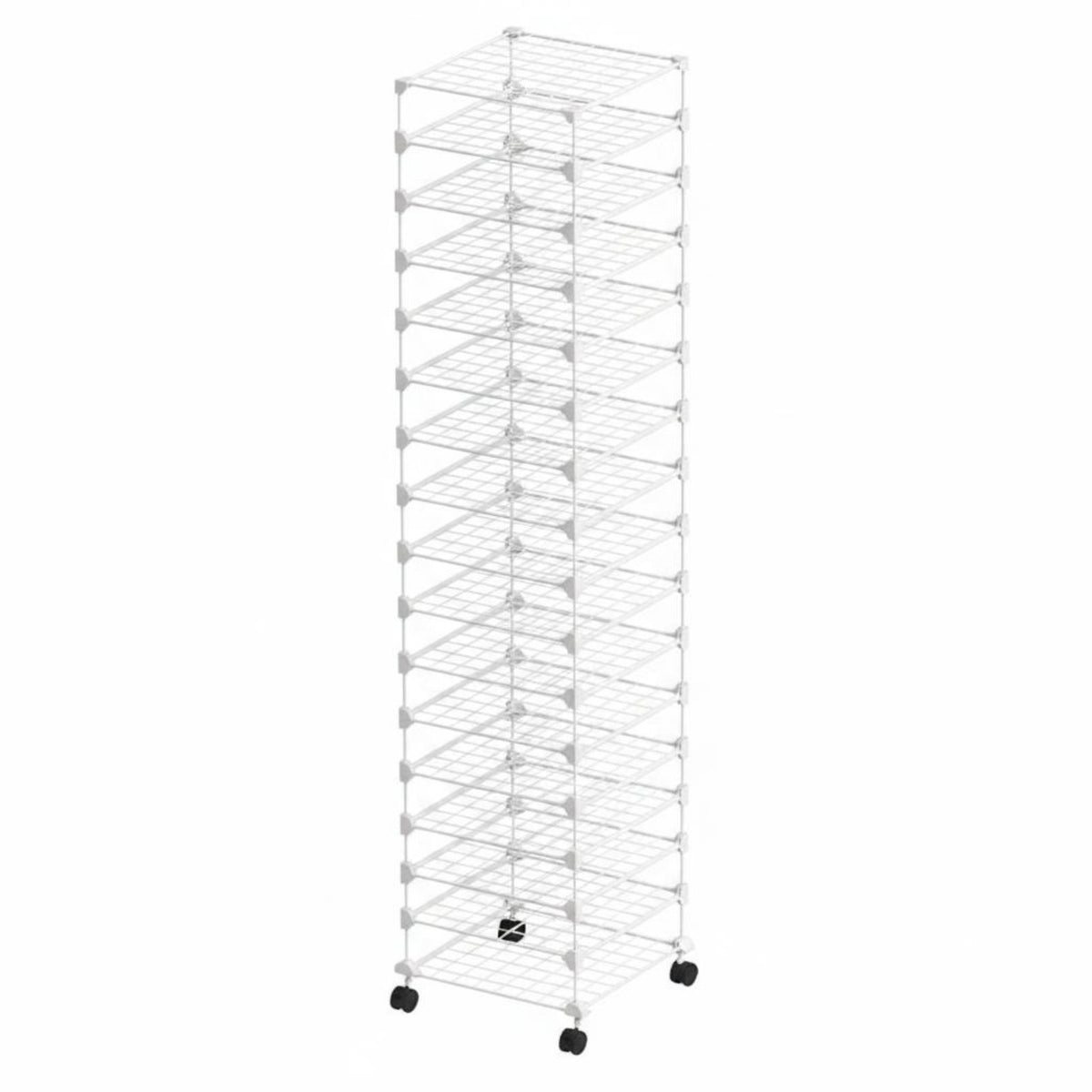 Large Capacity Art Supply Drying Rack Sturdy Metal Mesh Mobile Document Organizer Tool-No-Tool Assembly Wire Shelving Unit with Wheels for Students, Classroom