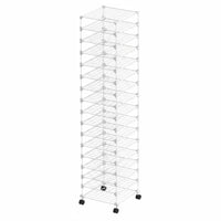 Large Capacity Art Supply Drying Rack Sturdy Metal Mesh Mobile Document Organizer Tool-No-Tool Assembly Wire Shelving Unit with Wheels for Students, Classroom