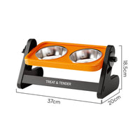 Adjustable Height Elevated Pet Feeder with Stainless Steel Bowl Tilted Elevated Pet Feeder Station Ergonomic Raised Cat Bowl Sturdy for Cats, Small Dogs, Young Dogs, Indoor, Kitchen