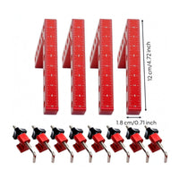 12 Pieces Printed Scale Woodworking Clamp Set Star Knob 90-Degree Clamp Red Body High Precision for Assembly