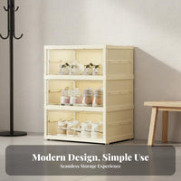 Large Capacity Installation-No-Assembly Shoe Cabinet Space-Saving Foldable Shoe Rack Closure Collapsible Plastic Shelf Easy to Clean for Apartment Dwellers, Collectors, Entryway, Bedroom, Hallway, Living Room